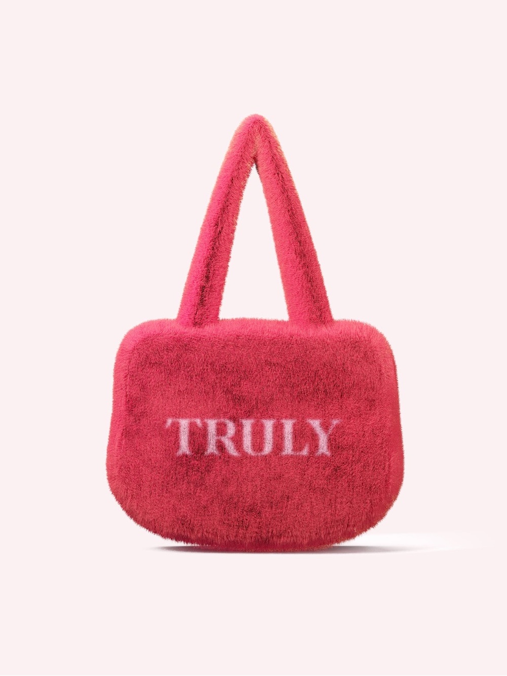 TRULY Pink Fuzzy Shoulder Bag